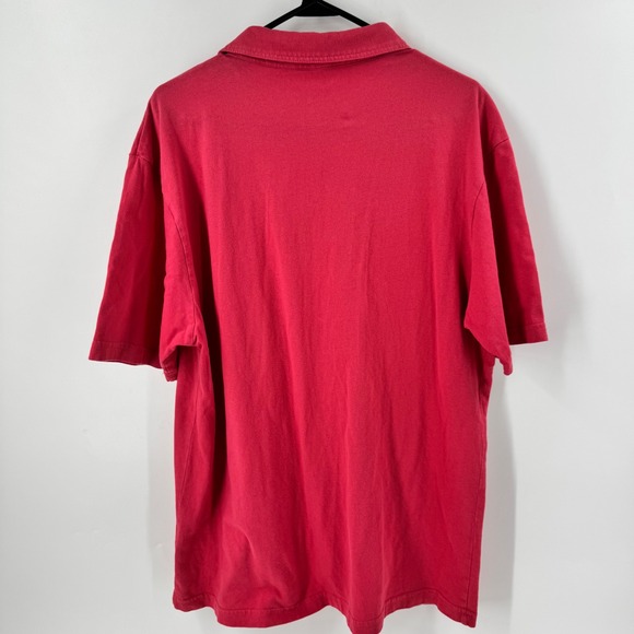 Johnnie-O Mens Red Short Sleeve Cotton Polo Shirt Surfer Logo Pocket Size L - Picture 5 of 9